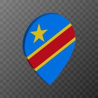 Karta pekare med demokratisk republik av de kongo flagga. vektor illustration.