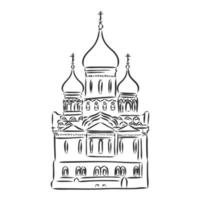 ortodox kyrka vektor skiss