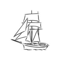 Segelschiff-Vektorskizze vektor