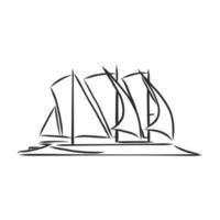 Segelschiff-Vektorskizze vektor