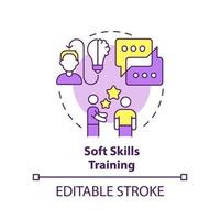 Symbol für das Trainingskonzept für Soft Skills. Mitarbeiterentwicklungsprogramme geben abstrakte Idee dünne Linie Illustration. Kommunikation. isolierte Umrisszeichnung. editierbarer Strich vektor