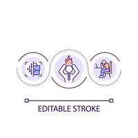 Symbol für das Konzept der stressigen Transformationsschleife. schwierig für die Mitarbeiter. abstrakte idee des digitalen marketings dünne linie illustration. isolierte Umrisszeichnung. editierbarer Strich vektor