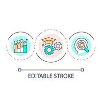 utbildning för företag personal slinga begrepp ikon. utveckling av företag Kompetens. företags- Träning abstrakt aning tunn linje illustration. isolerat översikt teckning. redigerbar stroke vektor