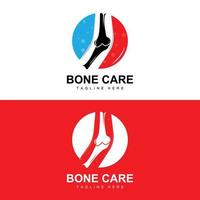 Knochen-Logo-Design, Illustration von Körperteilen der medizinischen Gesundheit vektor