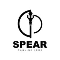 Speer-Logo, Langstrecken-Wurfwaffenziel-Icon-Design, Produkt- und Firmenmarken-Icon-Illustration vektor