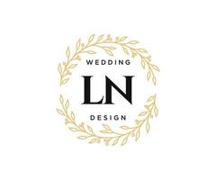 ln Initialen Brief Hochzeit Monogramm Logos Sammlung, handgezeichnete moderne minimalistische und florale Vorlagen für Einladungskarten, Save the Date, elegante Identität für Restaurant, Boutique, Café im Vektor