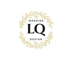 lq initialer brev bröllop monogram logotyper samling, hand dragen modern minimalistisk och blommig mallar för inbjudan kort, spara de datum, elegant identitet för restaurang, boutique, Kafé i vektor