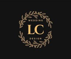 lc initials brief hochzeitsmonogramm logos sammlung, handgezeichnete moderne minimalistische und florale vorlagen für einladungskarten, save the date, elegante identität für restaurant, boutique, café im vektor