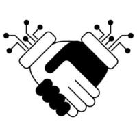 Handshake-Symbol, geeignet für eine Vielzahl digitaler kreativer Projekte. vektor