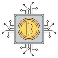 krets med bitcoin ikon, lämplig för en bred räckvidd av digital kreativ projekt. vektor