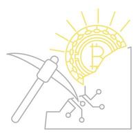 Bergbau-Bitcoin-Symbol, geeignet für eine Vielzahl digitaler kreativer Projekte. vektor