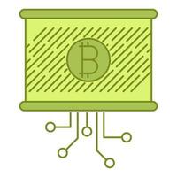 Bitcoin-Berichtssymbol, geeignet für eine Vielzahl digitaler kreativer Projekte. vektor
