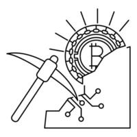 Bergbau-Bitcoin-Symbol, geeignet für eine Vielzahl digitaler kreativer Projekte. vektor