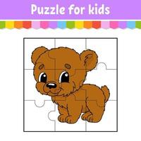 Puzzlespiel für Kinder. Puzzleteile. Arbeitsblatt Farbe. Aktivitätsseite. Cartoon-Stil. Vektor-Illustration. vektor