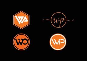 wp minimalistische Lettermarks-Logo-Designvorlage vektor