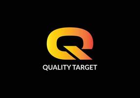 qualitätsziel abstrakt q anfängliches modernes buchstaben-logo-design vektor