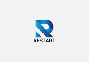 omstart abstrakt r brev första modern logotyp design mall vektor