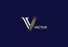 vektor abstrakt v brev modern första logotyp design