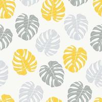 schöne tropische Blätter verzweigen nahtloses Musterdesign. tropische blätter, monstera blatt nahtloser blumenmusterhintergrund. trendige brasilianische illustration. frühlingssommerdesign für mode, drucke vektor