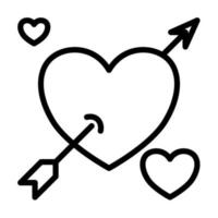 valentine ikoner, djärv linje stil. valentines dag tecken och kärlek symboler vektor