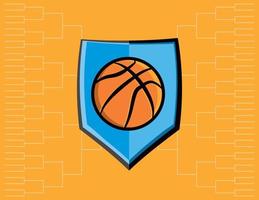 Basketball-Emblem und Turnierhintergrund vektor