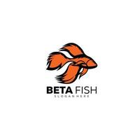 betta fisch maskottchen logo design vorlage illustration vektor