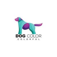 hund färgrik logotyp design mall ikon vektor
