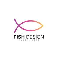 fisk linje lutning Färg design illustration logotyp vektor