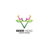 deer line art logo Farbverlauf Design Illustration vektor