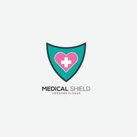 medicinsk skydda design konst vektor logotyp