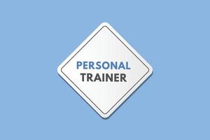 Textschaltfläche für persönlichen Trainer. personal trainer zeichen symbol etikett aufkleber web schaltflächen vektor