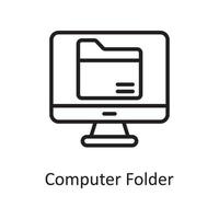 Computer Ordner Umriss Icon Design Illustration. Symbol für Webhosting und Cloud-Dienste auf Datei mit weißem Hintergrund eps 10 vektor