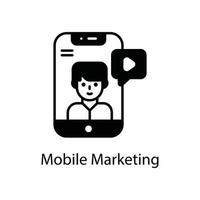 mobile Marketing-Vektorumrisse Symbol für Geschäfts- und Finanzstil. Folge 10 vektor