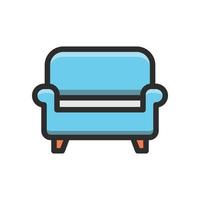 Couch-Vektor-Symbol gefüllt Umriss eps 10-Datei vektor