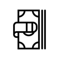 Geldklammer-Symbollinie isoliert auf weißem Hintergrund. schwarzes, flaches, dünnes Symbol im modernen Umrissstil. Lineares Symbol und bearbeitbarer Strich. einfache und pixelgenaue strichvektorillustration vektor