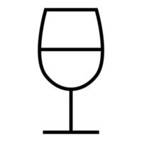 vin kopp ikon linje isolerat på vit bakgrund. svart platt tunn ikon på modern översikt stil. linjär symbol och redigerbar stroke. enkel och pixel perfekt stroke vektor illustration