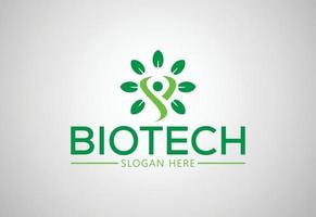 bioteknik logotyp design, vektor design mall