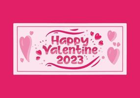 baner tecken design av Lycklig valentine 2023 vektor