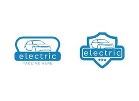 eco elektrisk bil logotyp design. vektor