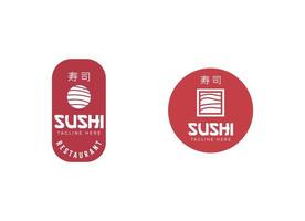 sushi logotyp mall. japansk traditionell kök vektor