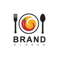 Logo-Vorlage für scharfes Essen vektor