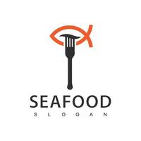 Logo-Design-Vorlage für Meeresfrüchte-Restaurants vektor