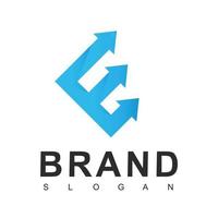 första brev e och pil logotyp, företag ikon vektor