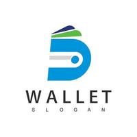brev d plånbok logotyp design mall, betalning ikon vektor