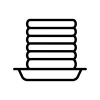 pannkakor ikon linje isolerat på vit bakgrund. svart platt tunn ikon på modern översikt stil. linjär symbol och redigerbar stroke. enkel och pixel perfekt stroke vektor illustration