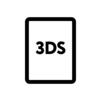 3ds fil ikon linje isolerat på vit bakgrund. svart platt tunn ikon på modern översikt stil. linjär symbol och redigerbar stroke. enkel och pixel perfekt stroke vektor illustration.