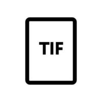 tif-Dateisymbolzeile isoliert auf weißem Hintergrund. schwarzes, flaches, dünnes Symbol im modernen Umrissstil. Lineares Symbol und bearbeitbarer Strich. einfache und pixelgenaue strichvektorillustration. vektor