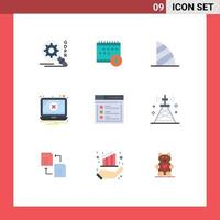 satz von 9 modernen ui symbolen symbole zeichen für warnbenachrichtigung wirtschaftlicher fehler vae denkmal editierbare vektordesignelemente vektor