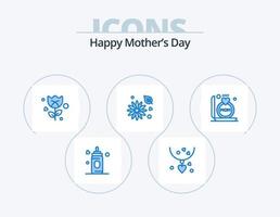 glücklicher Muttertag blau Icon Pack 5 Icon Design. Mutter. Geschenk. Romantik. Ring. Butterblume Blume vektor