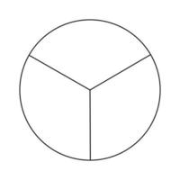 Informationsvorlage Kreisdiagramm mit drei Schritten. vektor